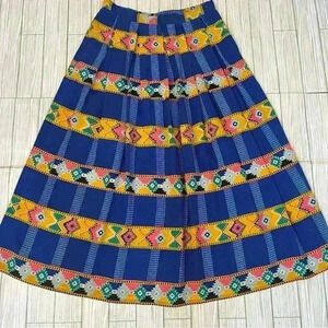 Colorful Geometric Midi Skirt